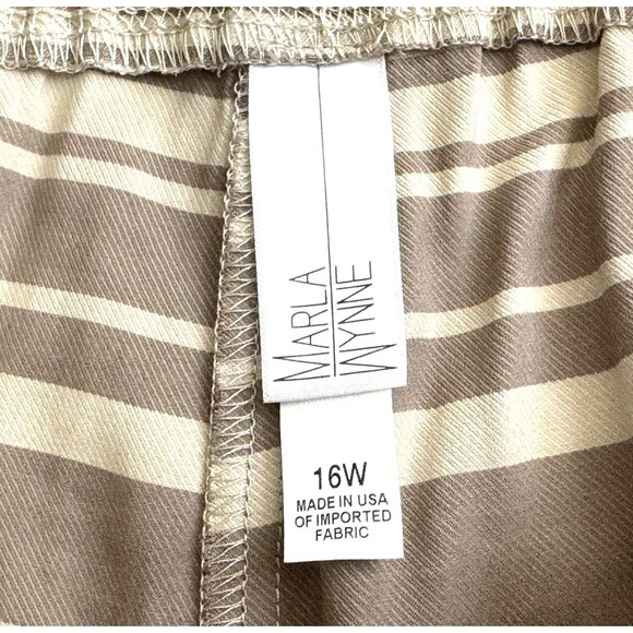 Marla Wynne Wide Leg High Waist Pants Striped Pull On - Picture 3 of 12
